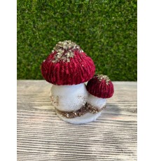 Декоративные новогодние грибы 11см 21-113 (красный)
