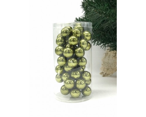 Елочная игрушка шар на проволоке (набор 48шт) 21-180/15 (зеленый)